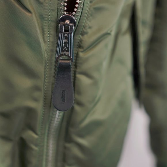 Alpha Industries Green Reversible MA-1 Bomber Flight Jacket - Picture 5 of 11
